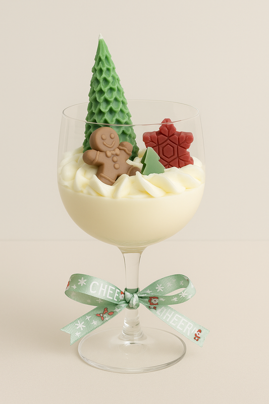 Kerst Dessert Kaars – Winter Wonderland in Glas