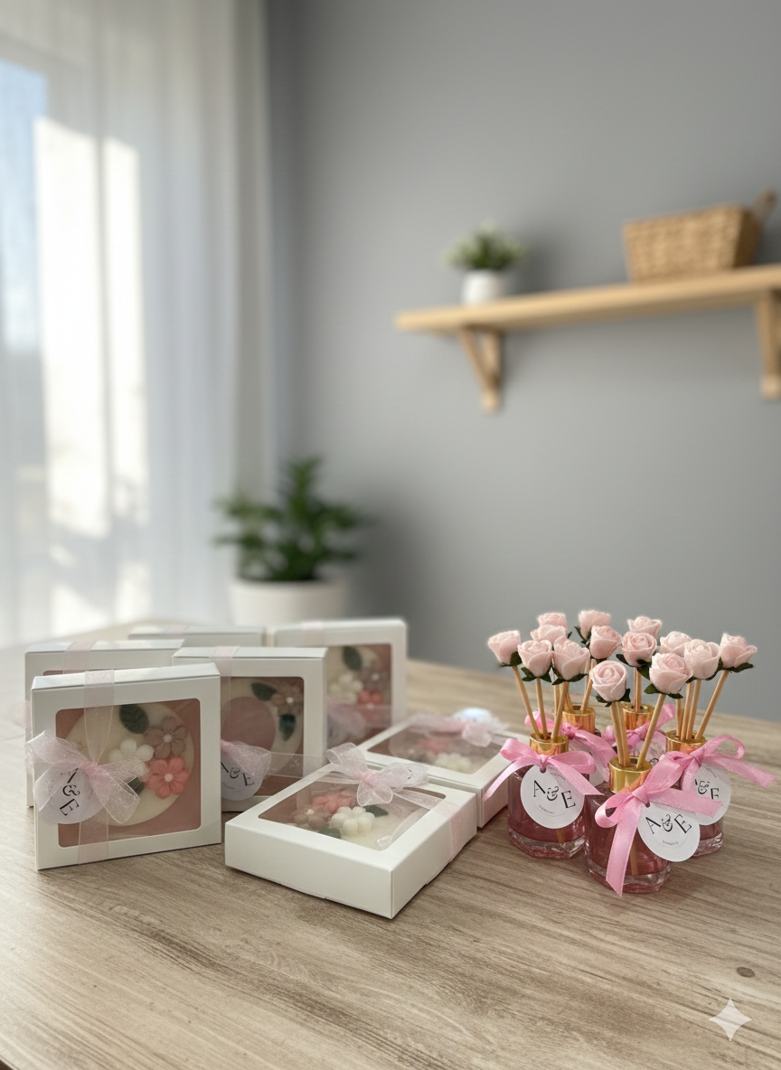 Bedankje verloving hangertjes en geurstokjes