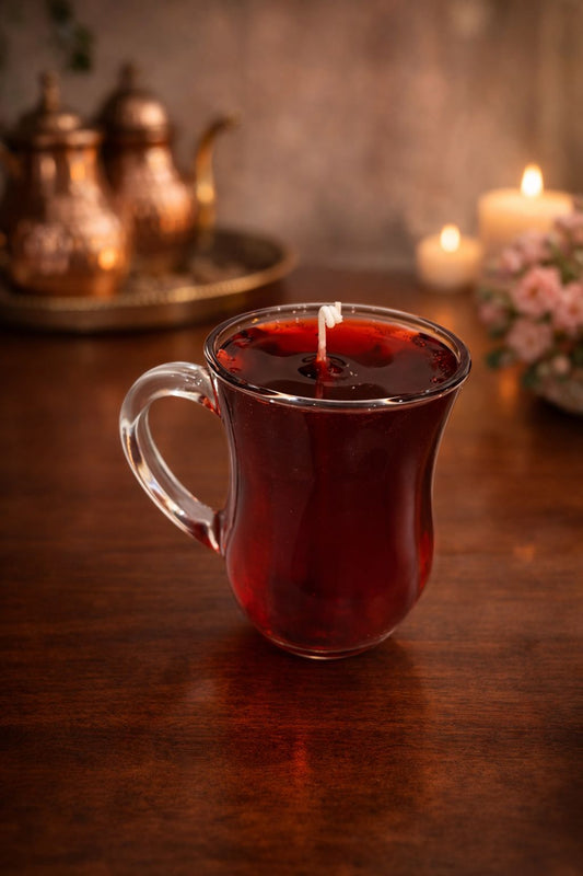 Sfeervolle Thee Kaars in Glas – Warmte in een Kopje